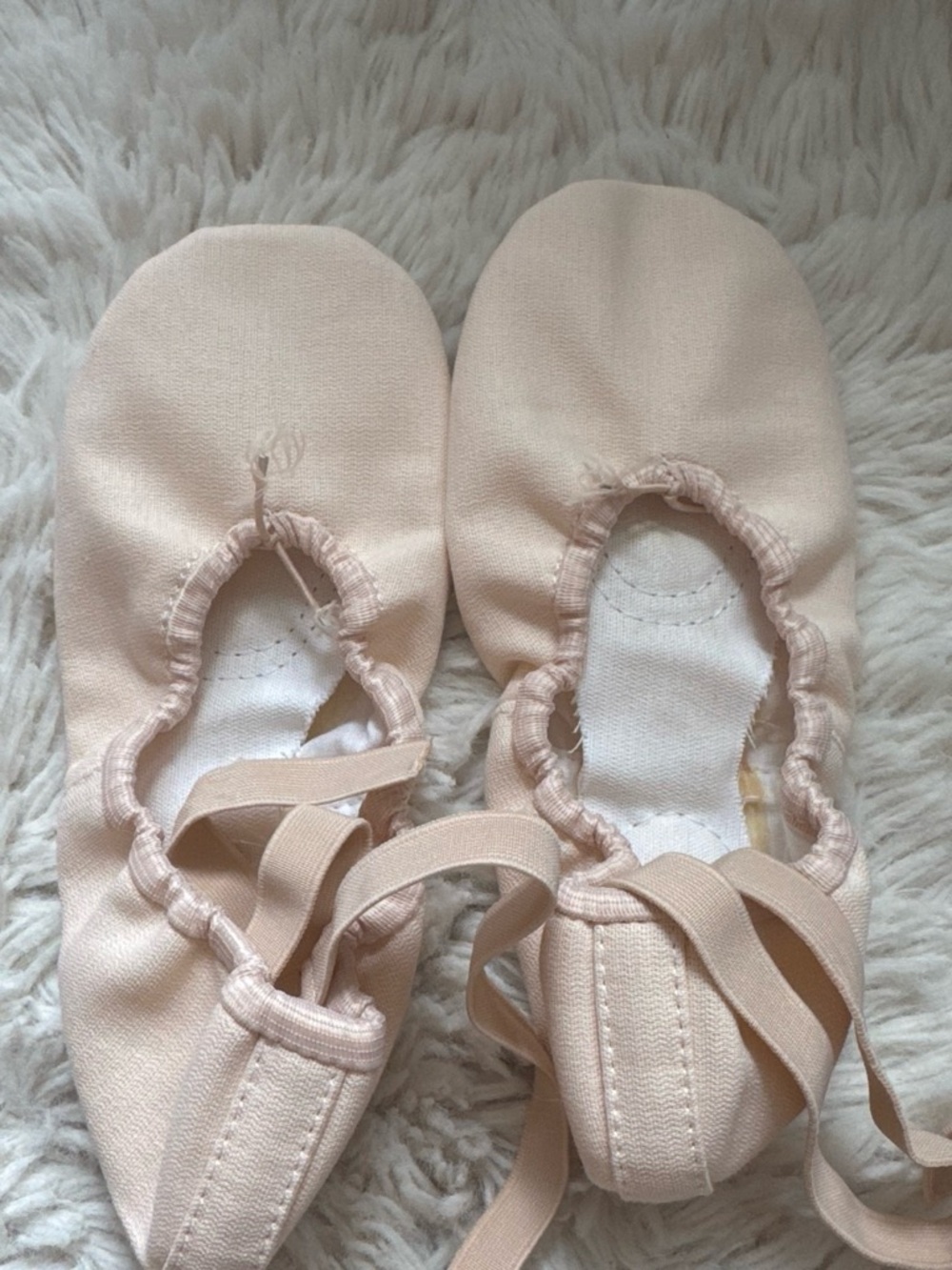 Women's Ballet Slippers - Pale Pink Canvas Dance Shoes